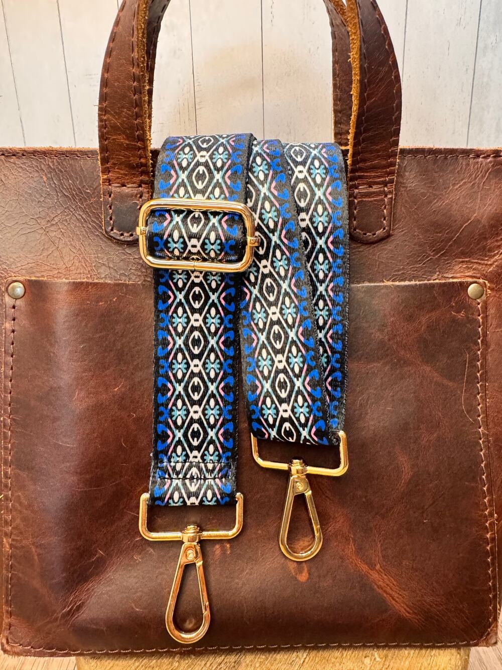 Blue Purse Strap Crossbody Bag Strap NEW! Boho Patterned Bag Strap